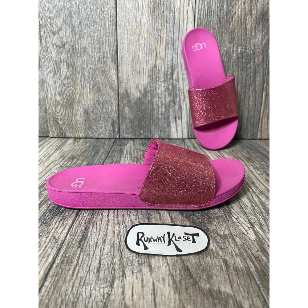 UGG Glitter Pink Slide Sandals Big Kids Size 4 1116688K